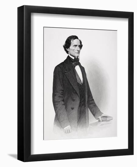 Portrait of Jefferson Davis-Mathew Brady-Framed Giclee Print