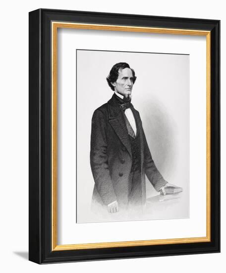 Portrait of Jefferson Davis-Mathew Brady-Framed Giclee Print