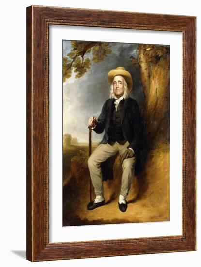 Portrait of Jeremy Bentham (1742-1832), in a blue jacket, black waistcoat and white shirt-George Frederic Watts-Framed Giclee Print