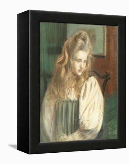 Portrait of Jessie Margery Dunthorne-Paul Cesar Helleu-Framed Premier Image Canvas