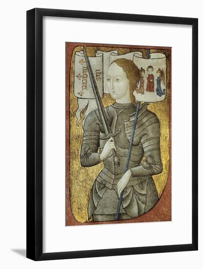 Portrait of Joan of Arc, Ca. 1430. from Charles D'Orleans' Poesy. French Miniature Painting-null-Framed Art Print