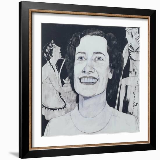 Portrait of Joan Sutherland, illustration for 'The Sunday Times', 1970s-Barry Fantoni-Framed Giclee Print