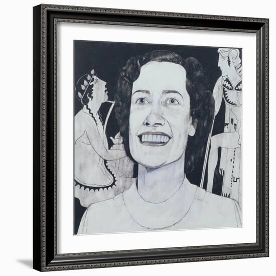 Portrait of Joan Sutherland, illustration for 'The Sunday Times', 1970s-Barry Fantoni-Framed Giclee Print