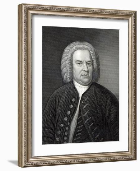 Portrait of Johann Sebastian Bach, German Composer (Engraving)-Elias Gottleib Haussmann-Framed Giclee Print