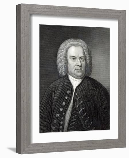 Portrait of Johann Sebastian Bach, German Composer (Engraving)-Elias Gottleib Haussmann-Framed Giclee Print