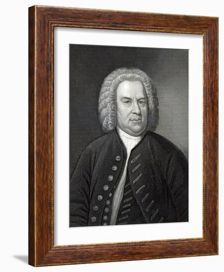 Portrait of Johann Sebastian Bach, German Composer (Engraving)-Elias Gottleib Haussmann-Framed Giclee Print