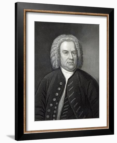 Portrait of Johann Sebastian Bach, German Composer (Engraving)-Elias Gottleib Haussmann-Framed Giclee Print