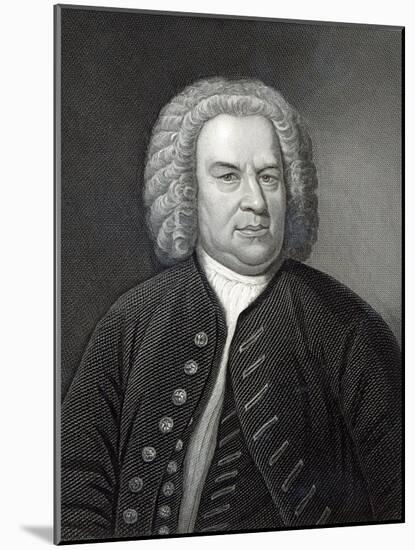 Portrait of Johann Sebastian Bach, German Composer (Engraving)-Elias Gottleib Haussmann-Mounted Giclee Print