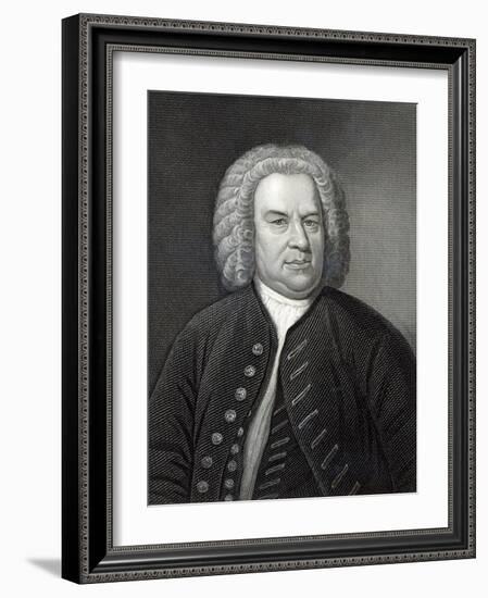 Portrait of Johann Sebastian Bach, German Composer (Engraving)-Elias Gottleib Haussmann-Framed Giclee Print