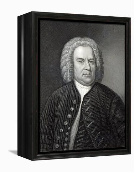 Portrait of Johann Sebastian Bach, German Composer (Engraving)-Elias Gottleib Haussmann-Framed Premier Image Canvas