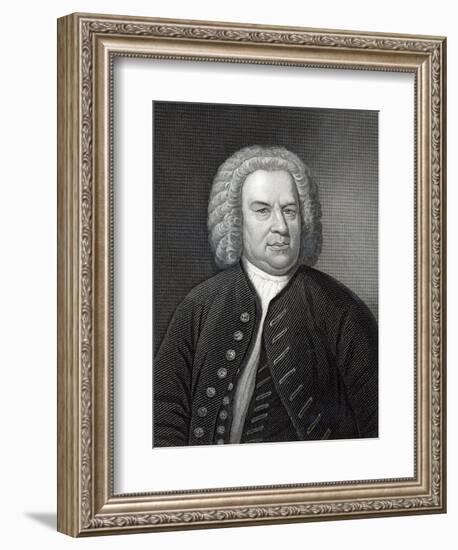 Portrait of Johann Sebastian Bach, German Composer (Engraving)-Elias Gottleib Haussmann-Framed Giclee Print