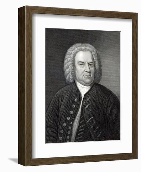 Portrait of Johann Sebastian Bach, German Composer (Engraving)-Elias Gottleib Haussmann-Framed Giclee Print