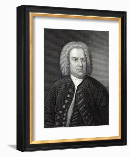 Portrait of Johann Sebastian Bach, German Composer (Engraving)-Elias Gottleib Haussmann-Framed Giclee Print