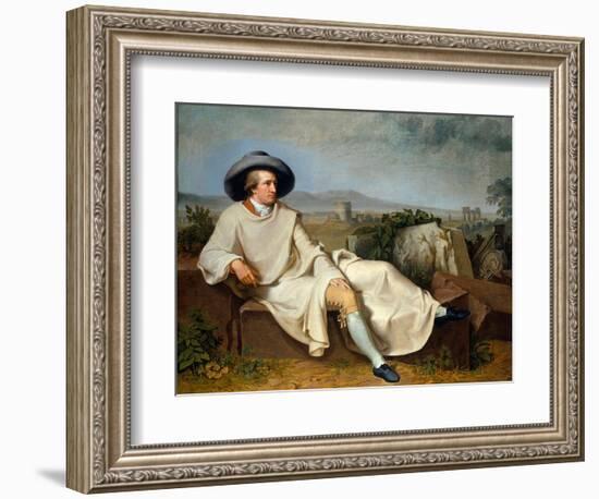 Portrait of Johann Wolfgang Goethe (1749-1832) in the Roman Countryside, 1786 (Oil on Canvas)-Johann Heinrich Tischbein-Framed Giclee Print