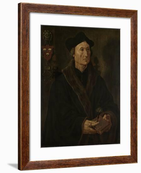 Portrait of Johannes Colmannus, Rector of the Convent of St. Agatha at Delft-Maarten van Heemskerck-Framed Art Print