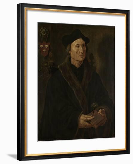 Portrait of Johannes Colmannus, Rector of the Convent of St. Agatha at Delft-Maarten van Heemskerck-Framed Art Print