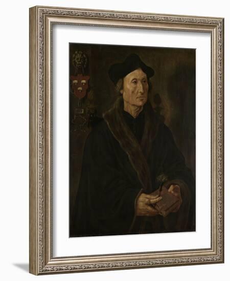 Portrait of Johannes Colmannus, Rector of the Convent of St. Agatha at Delft-Maarten van Heemskerck-Framed Art Print