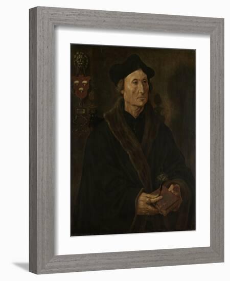 Portrait of Johannes Colmannus, Rector of the Convent of St. Agatha at Delft-Maarten van Heemskerck-Framed Art Print