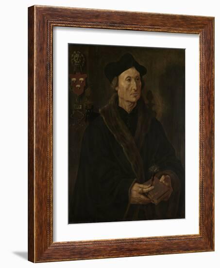 Portrait of Johannes Colmannus, Rector of the Convent of St. Agatha at Delft-Maarten van Heemskerck-Framed Art Print