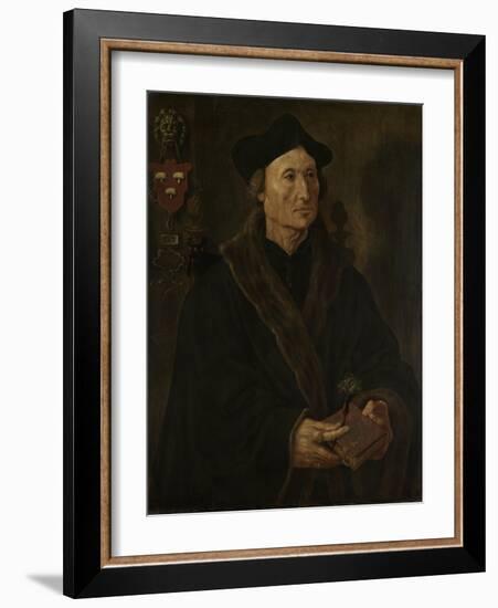 Portrait of Johannes Colmannus, Rector of the Convent of St. Agatha at Delft-Maarten van Heemskerck-Framed Art Print