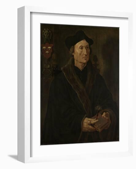 Portrait of Johannes Colmannus, Rector of the Convent of St. Agatha at Delft-Maarten van Heemskerck-Framed Art Print