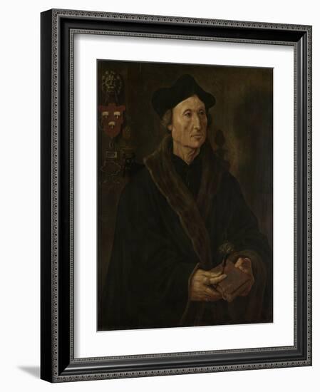 Portrait of Johannes Colmannus, Rector of the Convent of St. Agatha at Delft-Maarten van Heemskerck-Framed Art Print