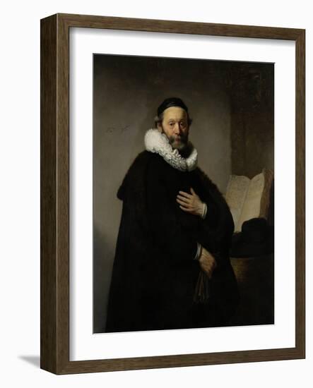 Portrait of Johannes Wtenbogaert, 1633-Rembrandt van Rijn-Framed Giclee Print