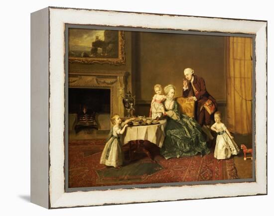 Portrait of John, 14th and His Family in the Breakfast Room at Compton Verney-Johann Zoffany-Framed Premier Image Canvas