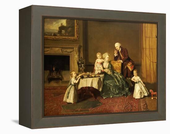 Portrait of John, 14th and His Family in the Breakfast Room at Compton Verney-Johann Zoffany-Framed Premier Image Canvas
