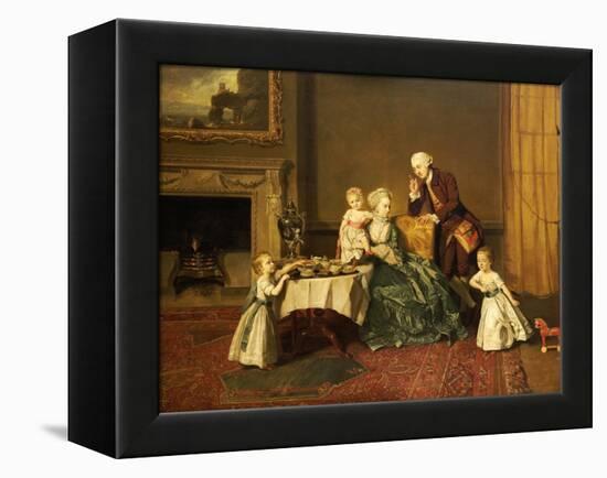 Portrait of John, 14th and His Family in the Breakfast Room at Compton Verney-Johann Zoffany-Framed Premier Image Canvas