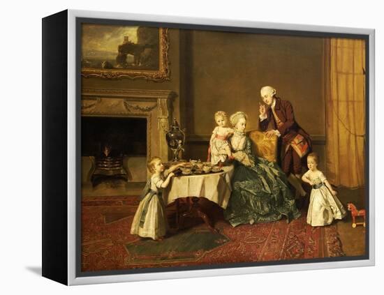 Portrait of John, 14th and His Family in the Breakfast Room at Compton Verney-Johann Zoffany-Framed Premier Image Canvas
