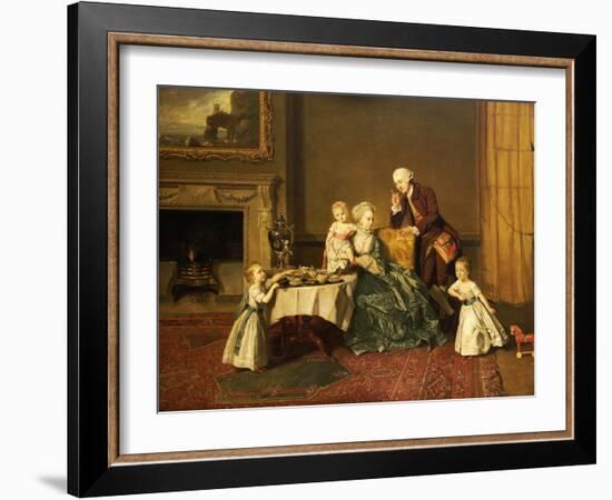 Portrait of John, 14th and His Family in the Breakfast Room at Compton Verney-Johann Zoffany-Framed Giclee Print