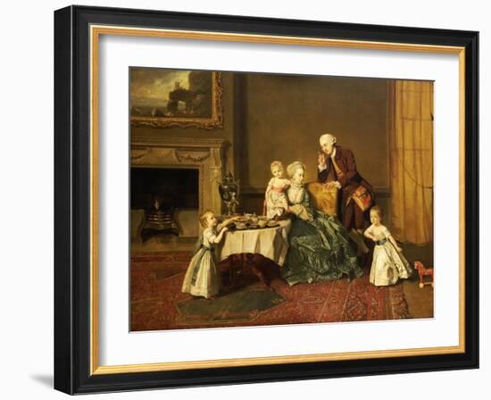 Portrait of John, 14th and His Family in the Breakfast Room at Compton Verney-Johann Zoffany-Framed Giclee Print