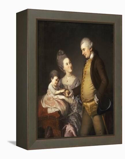 Portrait of John and Elizabeth Lloyd Cadwalader and their Daughter Anne, 1772 (Oil on Canvas)-Charles Willson Peale-Framed Premier Image Canvas