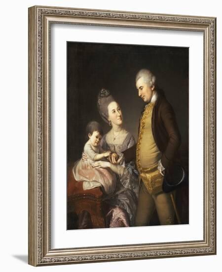 Portrait of John and Elizabeth Lloyd Cadwalader and their Daughter Anne, 1772 (Oil on Canvas)-Charles Willson Peale-Framed Giclee Print