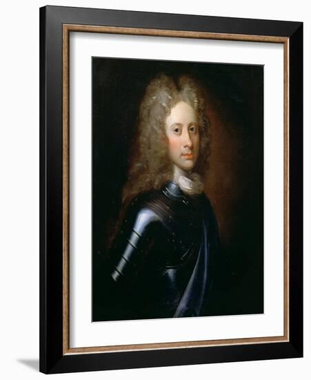 Portrait of John Campbell, 2nd Duke of Argyll (1678-1743) in Armour with a Garter Sash, C.1710-William Aikman-Framed Premium Giclee Print
