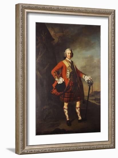 Portrait of John Campbell, 4th Earl of Loudon (1705-1782), Full-Length, in the Uniform of His…-Allan Ramsay-Framed Giclee Print