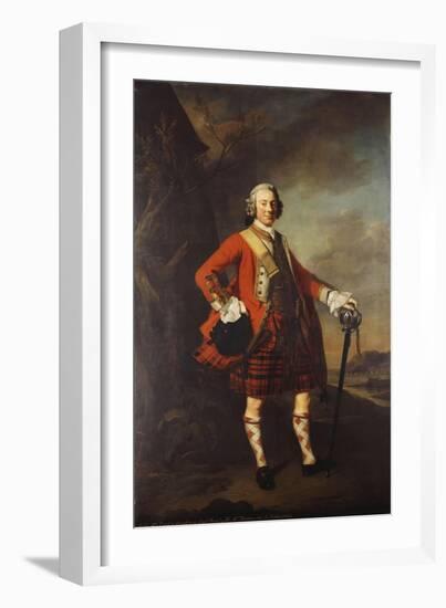 Portrait of John Campbell, 4th Earl of Loudon (1705-1782), Full-Length, in the Uniform of His…-Allan Ramsay-Framed Giclee Print