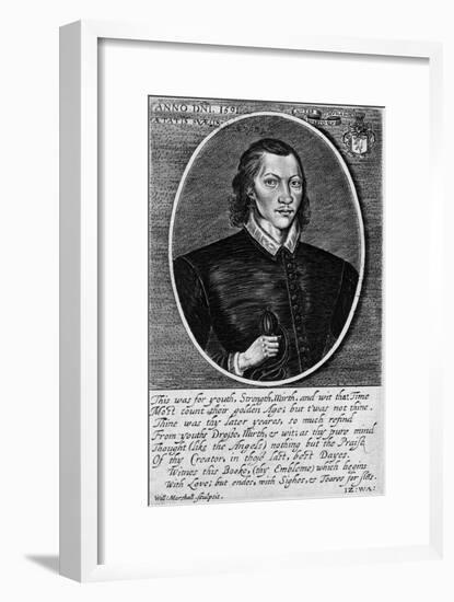 Portrait of John Donne, Dated 1591, Frontispiece to 'The Poems of John Donne', Published 1942-English School-Framed Giclee Print