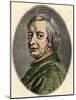 Portrait of John Dryden, English poet, (1631-1700)-French School-Mounted Giclee Print