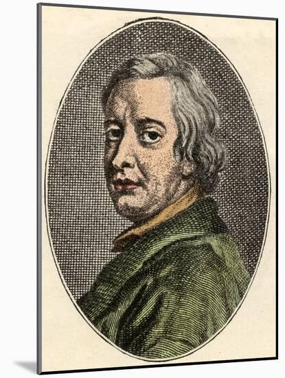 Portrait of John Dryden, English poet, (1631-1700)-French School-Mounted Giclee Print