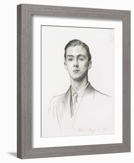 Portrait of John Edward Murray-Smith, 1911 (Charcoal on Paper Laid down on Paper)-John Singer Sargent-Framed Giclee Print