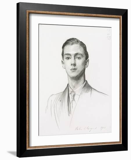 Portrait of John Edward Murray-Smith, 1911 (Charcoal on Paper Laid down on Paper)-John Singer Sargent-Framed Giclee Print