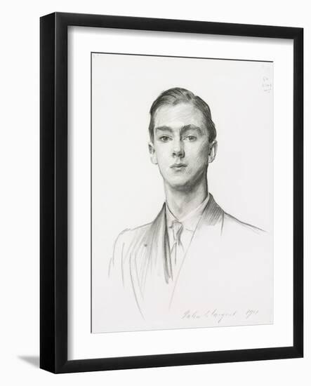 Portrait of John Edward Murray-Smith, 1911 (Charcoal on Paper Laid down on Paper)-John Singer Sargent-Framed Giclee Print