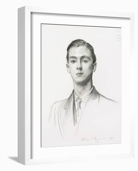 Portrait of John Edward Murray-Smith, 1911 (Charcoal on Paper Laid down on Paper)-John Singer Sargent-Framed Giclee Print