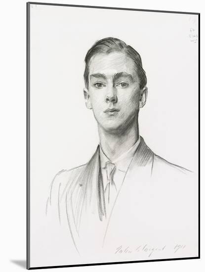 Portrait of John Edward Murray-Smith, 1911 (Charcoal on Paper Laid down on Paper)-John Singer Sargent-Mounted Giclee Print