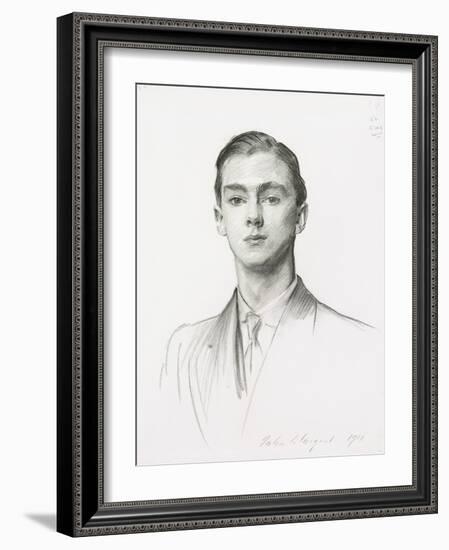 Portrait of John Edward Murray-Smith, 1911 (Charcoal on Paper Laid down on Paper)-John Singer Sargent-Framed Giclee Print