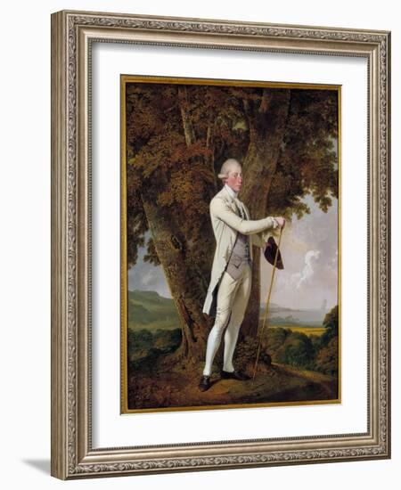 Portrait of John Milnes, 12Th Duke of Saint Albans. the Elegant British Gentleman Holding a Cane An-Joseph Wright of Derby-Framed Giclee Print