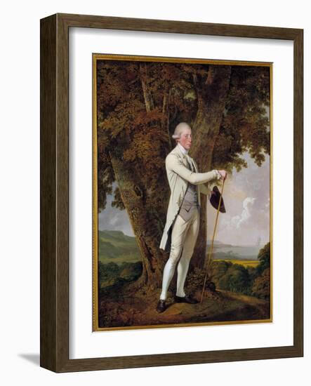 Portrait of John Milnes, 12Th Duke of Saint Albans. the Elegant British Gentleman Holding a Cane An-Joseph Wright of Derby-Framed Giclee Print