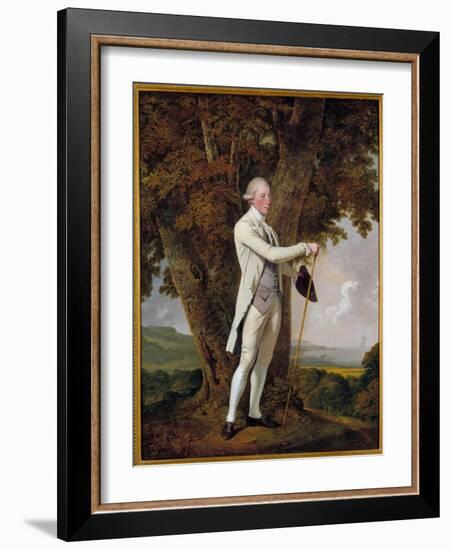 Portrait of John Milnes, 12Th Duke of Saint Albans. the Elegant British Gentleman Holding a Cane An-Joseph Wright of Derby-Framed Giclee Print